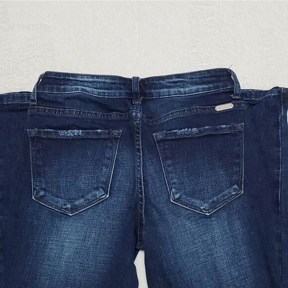 KANCAN Dark Wash Distressed Mid Rise Skinny Stretch Jeans 26 - Picture 7 of 11